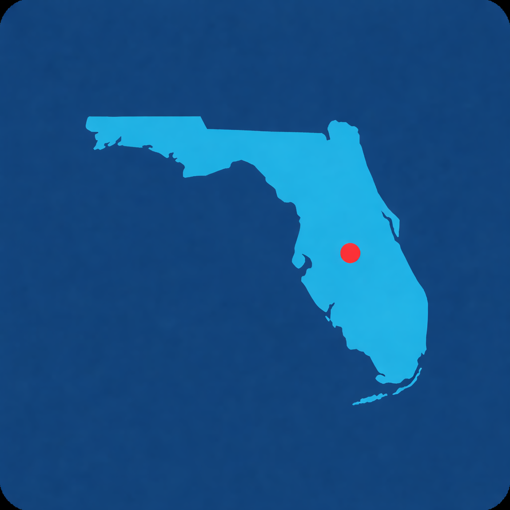 Florida map with Orlando highlighted (1)